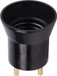 Переходник ECOLA APU27BEAY base Переходник вилка-патрон E27 Черный черный