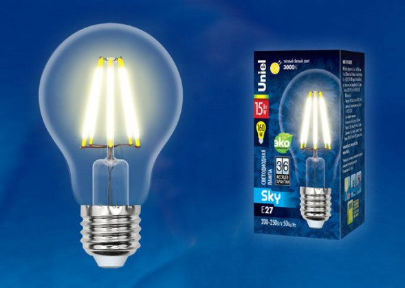Форма &quot;А&quot; UNIEL (UL-00004868) LED-A70-15W/3000K/E27/CL PLS02WH