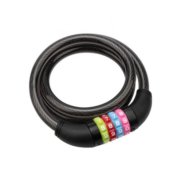 Разное ЧЕТЫРЕ СЕЗОНА (79-0206) ТРОСОВЫЙ КОДОВЫЙ ЗАМОК 100 СМ, ЧЕРНЫЙ