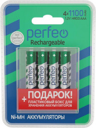 Аккумуляторы PERFEO (PF_C3322) AAA1100MAH/4BL+BOX Аккумулятор Пластик