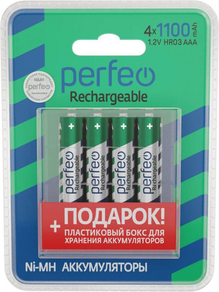 Аккумуляторы PERFEO (PF_C3322) AAA1100MAH/4BL+BOX Аккумулятор Пластик