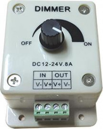 Диммер с винтовыми клеммами и ручкой ECOLA CDM08AESB LED strip Dimmer 8A 96W 12V (192W 24V) с винтовыми клеммами и ручкой для управления белый