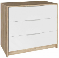 Комод МЕБЕЛЬ-КОМПЛЕКС Нордик Комод с 3-мя ящиками Дуб сонома/Белая Аляска