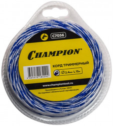 Корд триммерный CHAMPION C7056 Корд трим. SKY-CUTTER 2.4мм* 15м (витой квадрат)