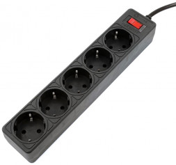 Сетевой фильтр 5BITES SP5B-518 GARDA - 5 роз - 1,8 м - черный