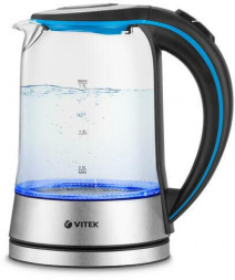 VITEK Чайник электрический VT-7028 1.7л. 2200Вт прозрачный корпус: стекло