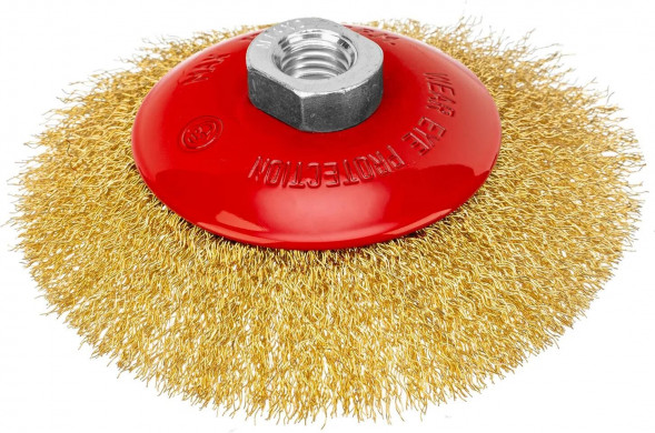 Щетка MATRIX Щетка для УШМ, 125 мм, М14, "тарелка", витая проволока// MATRIX Щетка для УШМ, 125 мм, М14, "тарелка", витая проволока//