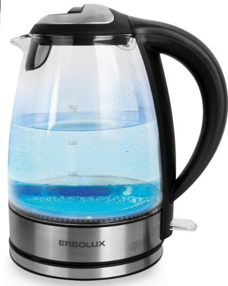 Чайник электрический ERGOLUX ELX-KG04-C72 черный и нерж.сталь