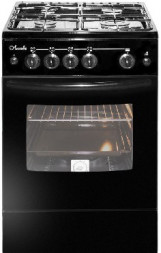 Плита газовая ЛЫСЬВА ГП 400 М2С-2у черная, со стеклянной крышкой