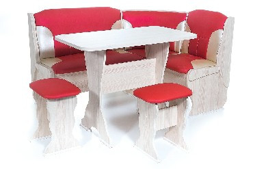 Набор мебели для кухни БИТЕЛ ОРХИДЕЯ Ясень/Красный С-112 Бежевый С-101 (4 кор)