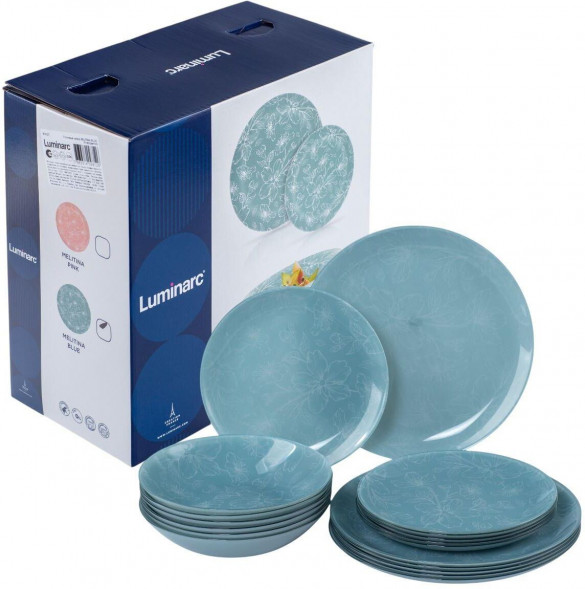 Столовый набор LUMINARC Столовый набор MELITINA BLUE 18 предметов V9722 LUMINARC Столовый набор MELITINA BLUE 18 предметов V9722