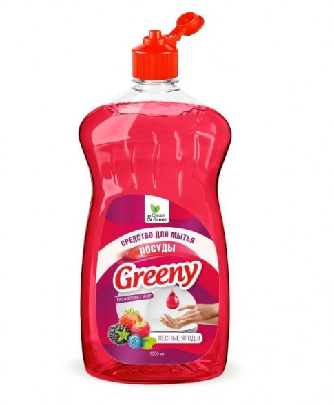 Средство для мытья посуды CLEAN&amp;GREEN CG8158 Greeny Light 1000 мл. Лесные ягоды