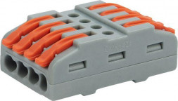 Клемма REXANT (07-5246) Клемма СМК 222-424 проходная 4 полюса (0,08-4мм ), серая (25 шт/уп)