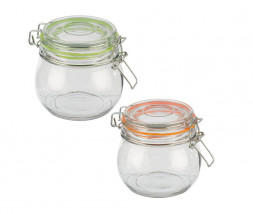 Стеклянная банка MALLONY Банка стеклянная BRAVO, объем 500 мл, с бугельным замком (007250)