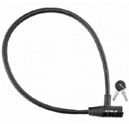Замок STELS Трос-замок 86106 длина 800 мм, с ключом чёрный 540078 LU089557