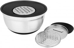 Миска AGNESS МИСКА 6 В 1 С КРЫШКОЙ С 3-МЯ СЪЕМНЫМИ ТЁРКАМИ, 24 СМ, 2,25 Л. ПРОТИВОСКОЛЬЗЯЩЕЕ ДНО 880-128