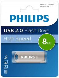 Флеш накопитель PHILIPS IRON 2.0 8Gb серебристый (FM08FD150B/97)
