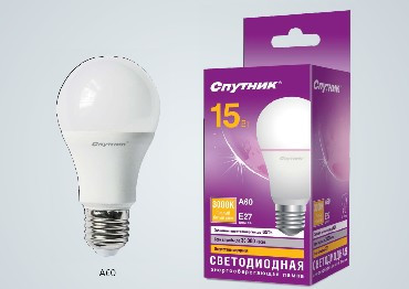 Лампа свтодиодная СПУТНИК LED A60 - 15W (220V*4000K*E27)