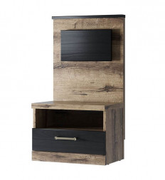 Тумба АНРЭКС JAGGER Тумба прикроватная 1S, цвет Дуб монастырский /Черный (1 уп)