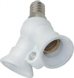 Переходник ECOLA F4T24WEAY base Переходник с цоколя E14 на 2хE14 Белый белый