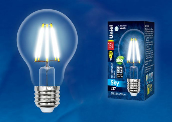 Форма &quot;А&quot; UNIEL (UL-00004869) LED-A70-15W/4000K/E27/CL PLS02WH