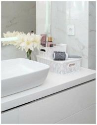 Корзинка VIOLET Корзинка "Вязь" 7,5л 350х 245х105мм с крышкой (белый) 532106