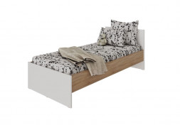 Кровать с основанием МЕБЕЛЬ-КОМПЛЕКС Нордик Кровать 0,9 с основанием Дуб сонома/Белая Аляска