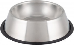 РЫЖИЙ КОТ Миска для животных с антискользящим дном, нержавеющая сталь, резина, 600 мл (106768)