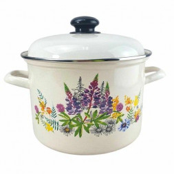 Кастрюля ЛЫСЬВА 16154АП2 Люпины эмал 4,5л