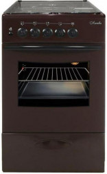 Плита газовая ЛЫСЬВА Плита Газовая ГП 400 МС-2у коричневый (стеклянная крышка) реш.чугун