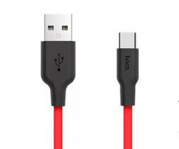 Кабель HOCO (6957531071419) X21 USB (m) - Type-C (m) 1.0m - красный/черный