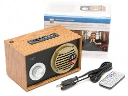 Радиоприемник БЗРП РП-316 УКВ 64-108МГц, бат. 3*АА, 220V, акб 900mA/h, USB/SD/AUX