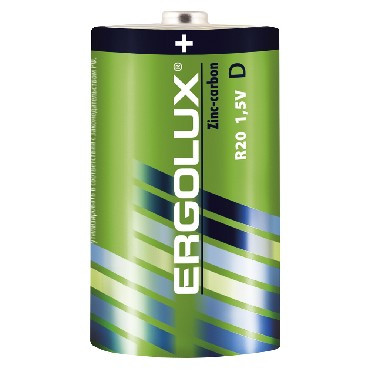 Элементы питания ERGOLUX (12442) R20 SR2 (R20SR2, батарейка,1.5В)