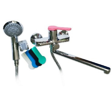 Смеситель для ванны GFMARK 5470 Смеситель в ванную шаровый с дивертором на корпусе, со сменными разноцветными ручками