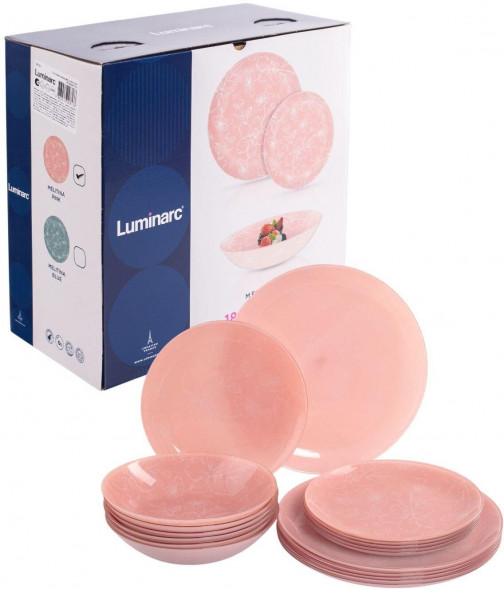 Столовый набор LUMINARC Столовый набор MELITINA PINK 18 предметов V9723 LUMINARC Столовый набор MELITINA PINK 18 предметов V9723