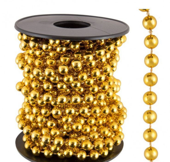 Новогодние Украшения ВОЛШЕБНАЯ СТРАНА Бусы &quot;Клубок&quot; золотой 104055