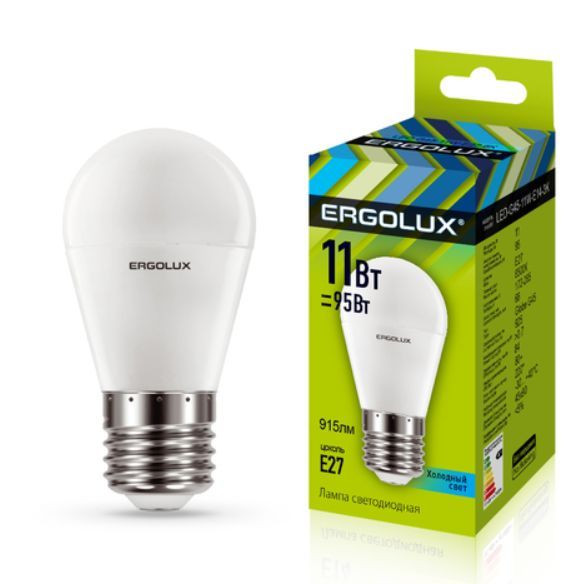 Лампочка светодиодная ERGOLUX (13631) LED-G45-11W-E27-4K