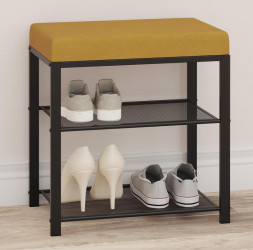 Банкетка ЗМИ Банкетка Торонто 13S (TORONTO 13S banquet&amp;shoes) цвет каркаса черный, цвет сиденья горчичный БТ13СЧГ