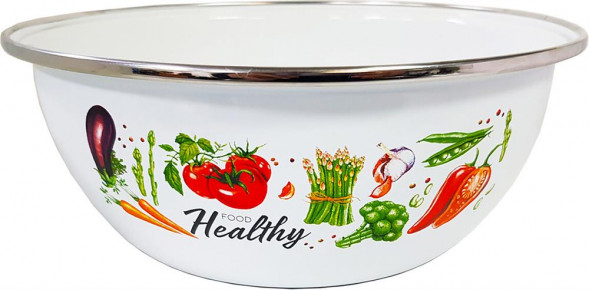 Миска APPETITE 10-0311/4 Veggies эмал 2,5л нерж/об