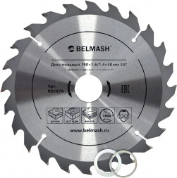 Диск пильный BELMASH Диск пильный 190?1,6/1,4?30/25,4/22,2 24Т