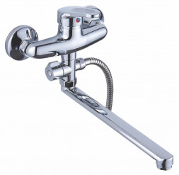 Смеситель для ванны АНТЕЙ 217028 Викинг Смеситель д/ванны шар. L-30см с перекл. душа d35