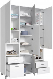 Детская мебель POLINI Шкаф трехсекционный kids Mirum 2330 белый (4 кор.)
