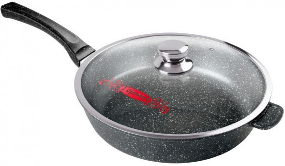 РОССИЯ Сковорода 280/70мм Гранит пласт/руч. с кр. (п/у), с2852аг