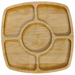 Менажница РОССИЯ 370640m Менажница Центр 25х25х1,8 см, массив берёзы, покрыта маслом