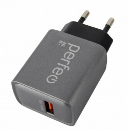 СЗУ PERFEO (I4667) порт USB, QC3.0, 18W, серый