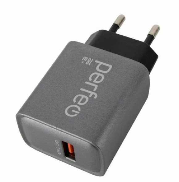 СЗУ PERFEO (I4667) порт USB, QC3.0, 18W, серый