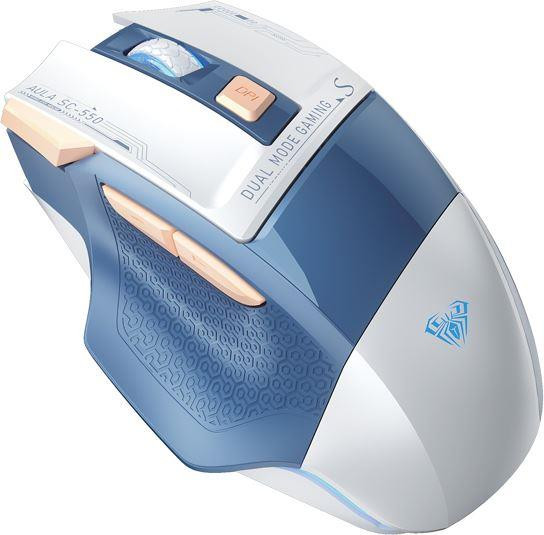 Мышь AULA SC550 WHITE+BLUE