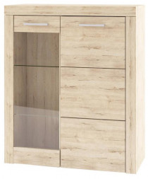 Шкаф-витрина АНРЭКС OSKAR Шкаф-витрина 1V1D,ц вет дуб Санремо