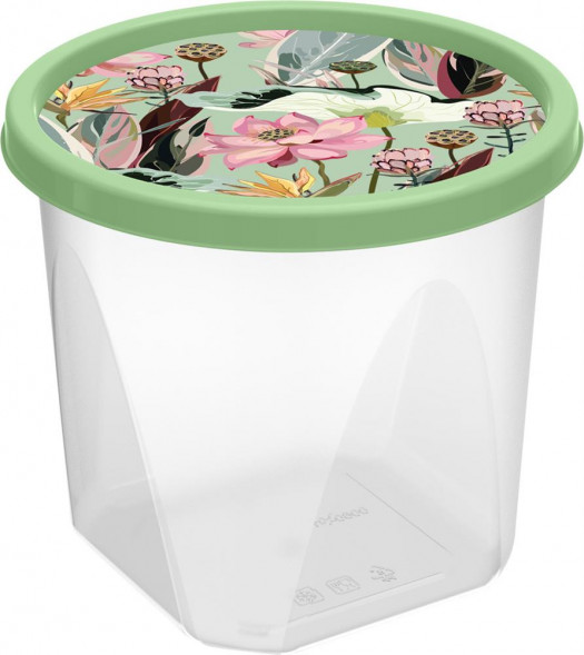 IDILAND Botanica для продуктов круглый 1,75л с декором (зеленый) 222133218/08