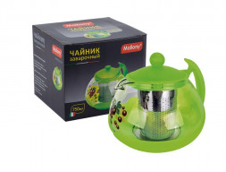 Чайник заварочный MALLONY DECOTTO-G-750, объем: 0,75 л, с пластик ручкой, фильтр из нерж стали (910114)